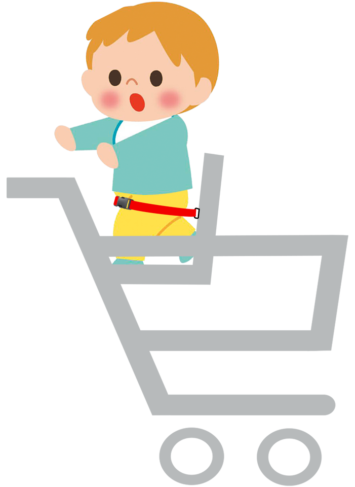 kid-standing-up-in-shopping-cart-with-seatbelts-easy-to-get-out-of-seatbelt-on-grocery-shopping-carts